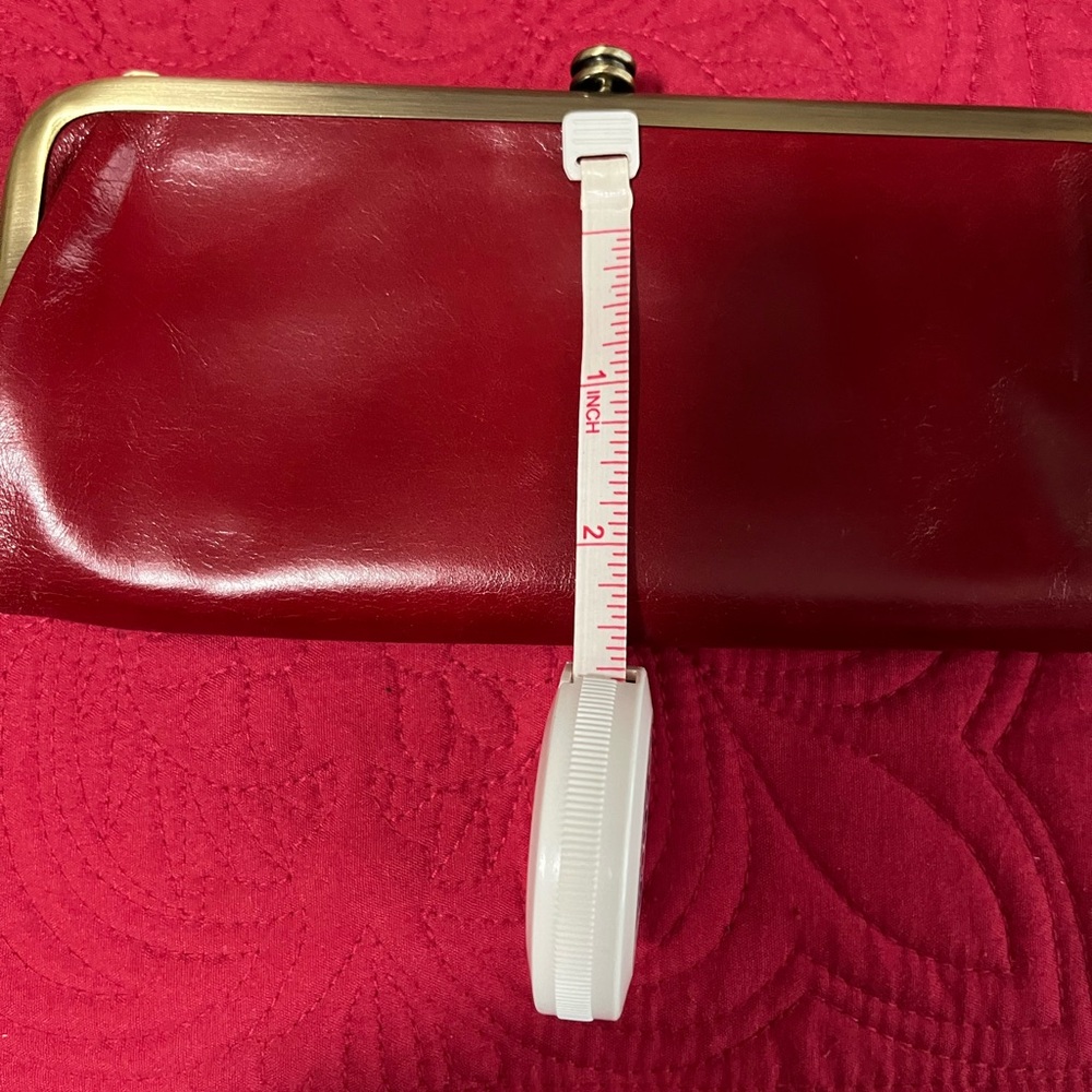 HOBO Red Wallet with Zipper Closure and Smooth Leather Finish. - Picture 10 of 10